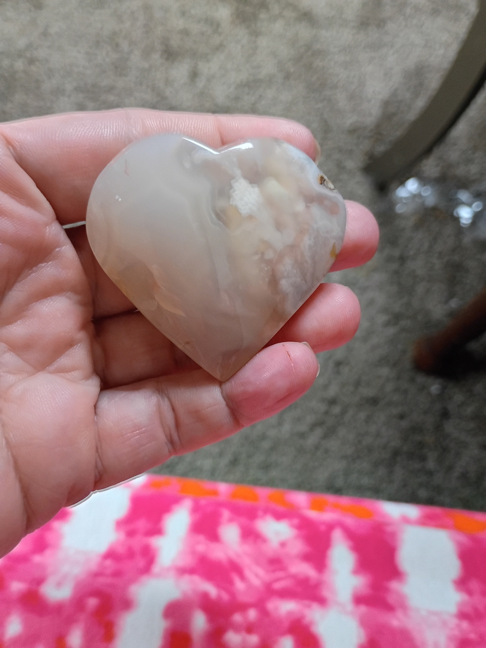 Flower Agate Small Heart